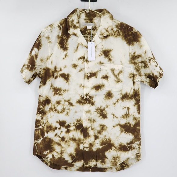 Outerknown BBQ Shirt Olive Branch Men's Button Up Short Sleeve Size Medium NWT - Picture 1 of 8